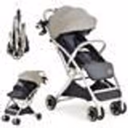 COSTWAY Poussette Bébé Pliante à une Main-Pare-soleilDossier Inclinable-Rangement Inférieur-Porte-gobelet-Harnais 5 Points-Gr ...