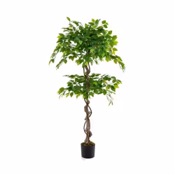 Ficus Artificiel - COSTWAY - 150CM - 882 Feuilles - Tronc Réaliste - Mousse Séchée