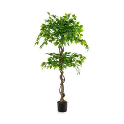 Ficus Artificiel - COSTWAY - 150CM - 882 Feuilles - Tronc Réaliste - Mousse Séchée