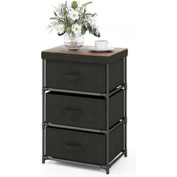 Costway - Commode 3 Tiroirs en Tissu, Commode Chambre Adulte avec Cadre en Métal, Meuble Tiroir Rangement pour Chambre, Industriel, 20 x 48 x 76