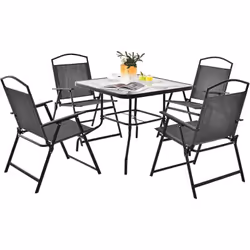 Caractéristiques : Ensemble de patio 5 pièces pour 4 personnes pour se détendre ensemble Confortable pour s'asseoir avec des  ...