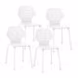 COSTWAY Lot de 4 Chaises de Salle à Manger en Métal avec Dossier Creux sans Accoudoirs Siège Haute 46cm Charge Max. 150 kg