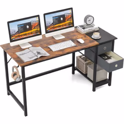 À propos de cet article 【Ample espace de rangement】Avec un bureau spacieux, 2 tiroirs et une étagère inférieure ouverte, il o ...