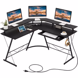 À propos de cet article 【Grand espace de travail avec support d'écran】Conçu pour un travailleur productif, le bureau dispose  ...