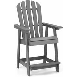 Costway - Chaise de Jardin Adirondack en hdpe, Chaise d'Extérieur avec Accoudoirs et Repose-Pieds, Fuateuil de Jardin à Dossier Haut, Chaise de Bar à