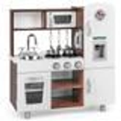 Cuisine Enfants - COSTWAY - pour 3 Ans+ 6 Accessoires avec Téléphone Horloge  Lumière & Effet Sonore Marron