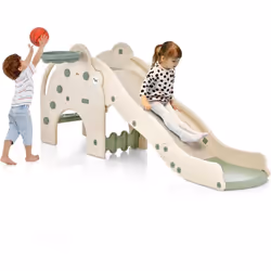 À propos de cet article 【Toboggan 4 en 1 】L'aire de jeux comprend un toboggan lisse, un panier de basket, un tunnel inférieur ...