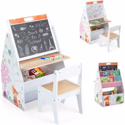 À propos de cet article 【Chevalet double face】La table à dessin enfants est conçu avec un design double face, offrant à la fo ...