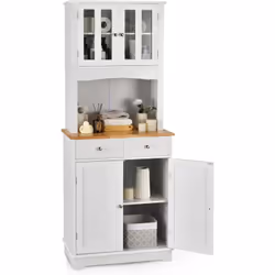 À propos de cet article 【Espace de rangement】Le buffet est équipée d'un grand compartiment avec passe-câble pour le micro-ond ...