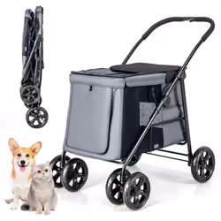 À propos de cet article 【Construction Robuste et Durable】La poussette pliable pour chien est fabriquée en tissu Oxford imperm ...