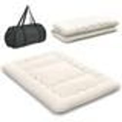 COSTWAY Matelas Futon Japonais 140x200CM - Surmatelas Amovible Matelas de Sol Pliable - Maison Camping-car Dortoir - Beige