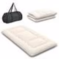 COSTWAY Matelas Futon Japonais 90x200CM - Surmatelas Amovible Matelas de Sol Pliable - Maison Camping-car Dortoir - Beige