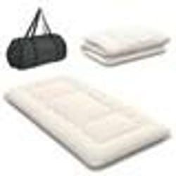 COSTWAY Matelas Futon Japonais 90x200CM - Surmatelas Amovible Matelas de Sol Pliable - Maison Camping-car Dortoir - Beige