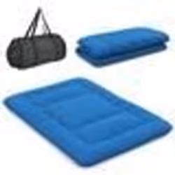COSTWAY Matelas Futon Japonais 140x200CM - Surmatelas Amovible Matelas de Sol Pliable - Maison Camping-car Dortoir - Bleu