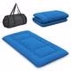 COSTWAY Matelas Futon Japonais 90x200CM - Surmatelas Amovible Matelas de Sol Pliable - Maison Camping-car Dortoir - Bleu