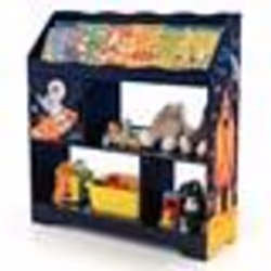 COSTWAY Organisateur de Rangement 3 en 1 de Jouets d’Enfants 93 x 30 x 100 cm Bibliothèque pour Salle de Jeux Chambre Bleu
