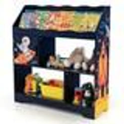 COSTWAY Organisateur de Rangement 3 en 1 de Jouets d’Enfants 93 x 30 x 100 cm Bibliothèque pour Salle de Jeux Chambre Bleu