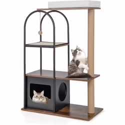 Caractéristiques : Condo pour chat est avec 2 entrées pour un accès facile Cadre en métal offre à la fois solidité et design  ...