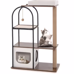 Caractéristiques : Condo pour chat est avec 2 entrées pour un accès facile Cadre en métal offre à la fois solidité et design ...