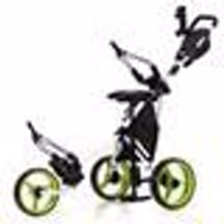 COSTWAY Chariot de Golf Pliable 3 Roues-4 Hauteurs Réglables-Siège Hydraulique-Porte-Parapluie Réglable-Porte-Boisson-Sac-Ver ...