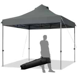 Tonnelle de Jardin Escamotable Pliable 3x3M, Tente de Fête Imperméable Protection Solaire 3 Hauteurs 305/320/335 cm avec Sac de Rangement à