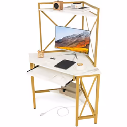 À propos de cet article 【Bureau d'angle peu encombrant】Le poste de travail d'angle optimisera l'espace de votre bureau ou de  ...