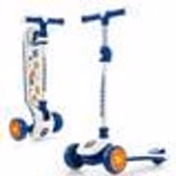 COSTWAY Trottinette Enfants Pliable 3 Roues LED Clignotant-Plateau Large-Frein Arrière-Hauteur Réglable 63-83 cm-3 à 5 Ans-Bl ...