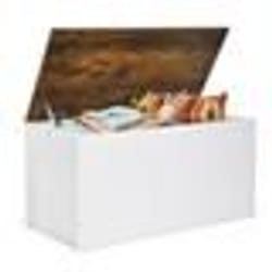 Coffre-Banc de Rangement COSTWAY Couvercle Rabattable Design Anticollision pour Couvertures Jouets Collations