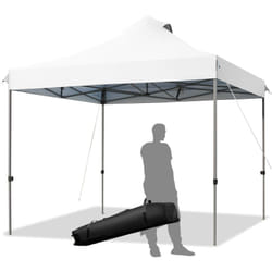 Tonnelle de Jardin Escamotable Pliable 3x3M, Tente de Fête Imperméable Protection Solaire 3 Hauteurs 305/320/335 cm avec Sac de Rangement à