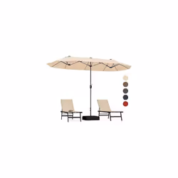 À propos de cet article 【Grand Espace et Évent】Bénéficiant d'un grand espace d'ombrage de 396 x 201 cm, notre parasol double  ...