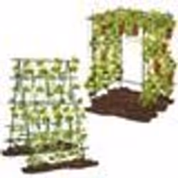 COSTWAY Treillis de Jardin en Métal - Forme Réglable Filet de Protection Clips-pince Textures Antidérapantes - Plantes Grimpa ...