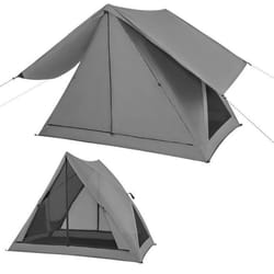 COSTWAY Tente de Camping Instantanée 2-3 Personnes-Transparente Unidirectionnelle à 360°-Double Toit-Polyester Imperméable-2 Portes