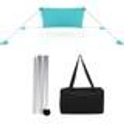 COSTWAY Tente de Plage 4 Personnes 3 x 3M-Anti UV UPF50+-Sac de Transport Portable-4 Sacs pour Sable-Piquets de Sol-2 Poteaux-Vert