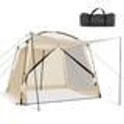 COSTWAY Tente de Camping Portable 6-8 Personnes 300x300x250 cm-VestibuleMoustiquairePorte Zippée en Maille-Polyester Imperméable