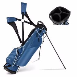 COSTWAY Sac de Golf Trépied Portable-Compartiments à 4 Voies-4 Poches Zippées-Sac Isotherme-Bandoulière Double-Housse de Plui ...