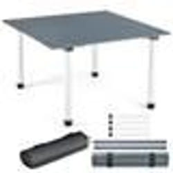 COSTWAY Table de Camping Pliante en Sapin Plateau Enroulable Sac de Transport pour Plage Pêche Pique-nique Gris et Blanc