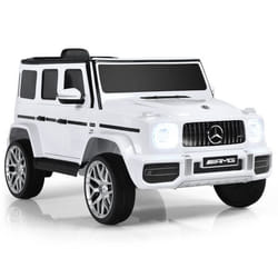 COSTWAY Mercedes-Benz G63 Voiture Électrique 12 V pour Enfants 2 Moteurs Vitesse Max 5 km-h Télécommande Lumières LED MP3 Blanc