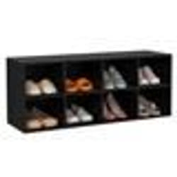 COSTWAY Banc à Chaussures - 8 Compartiments en Bois Charge max. : 230 kg pour l’Entrée Couloir Salon Chambre Noir