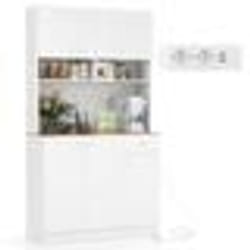COSTWAY Buffet de Cuisine avec Prises Ports USB Étagères Réglables à 3 Positions et Kits Anti-Basculement 100 x 40 x 181 CM