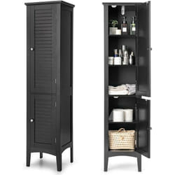 Costway - Meuble de Rangement Salle de Bain, Meuble Colonne sur Pied avec Rangement à 5 Niveaux, Organisateur pour Cuisine, Salon, 37 x 37 x 160 cm