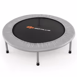 Trampoline de Fitness Enfant Pliable Ø955CM COSTWAY-Charge Max 150KG-32 Ressorts avec Boucle-Housse de Protection en PVC-Gris