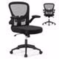 Chaise de Bureau Pivotante Ergonomique COSTWAY - Soutien Lombaire Réglable - Dossier Basculant 90°-120°
