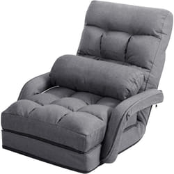 Costway - Fauteuil de Salon, Fauteuil Convertible 1 Place avec Oreiller, Canapé-Lit Convertible avec Dossier Réglable, Rembourré d'Éponge Doux et