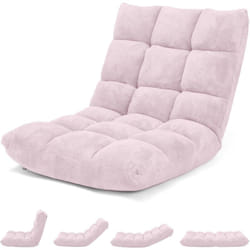 Canapé Paresseux Tatami Pliable Chaise de Plancher Coussin de Chaise de Lit Siège de Sol pour Maison, Bureau 105 x 57 x 15 cm (Rose Clair) - Costway