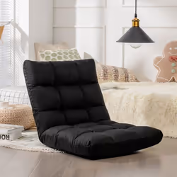 COSTWAY Chaise Convertible Paresseux - Dossier inclinable sur 14 Positions pour Lecture Yoga Méditation Noir