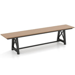 COSTWAY Banc dExtérieur pour 3 - 4 Personnes Cadre en Métal Charge 500 kg Banc de Jardin de 183 cm pour Porche Terrasse Parc
