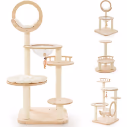 À propos de cet article 【Design Personnalisable et Elégant】L'arbre à chat en blocs de construction peut être assemblé en 4 fo ...