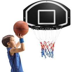 Costway - Panier de Basket Mural 43 cm avec Panneau Incassable, Panier Basket-Ball avec Filet Toutes Saisons Accessoires Complets, pour Enfants