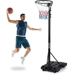 Costway - Panier de Basket-Ball Hauteur Réglable 260-305cm, Support de Basketball Mobile avec Base Rechargeable 2 Roues Jante et Poteau Résistants