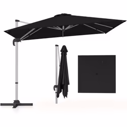 Attributs : 【Zone d’Ombre Luxueuse】L'auvent de ce parasol d'extérieur mesure 300 x 300 cm (L x l), offrant une grande zone d' ...